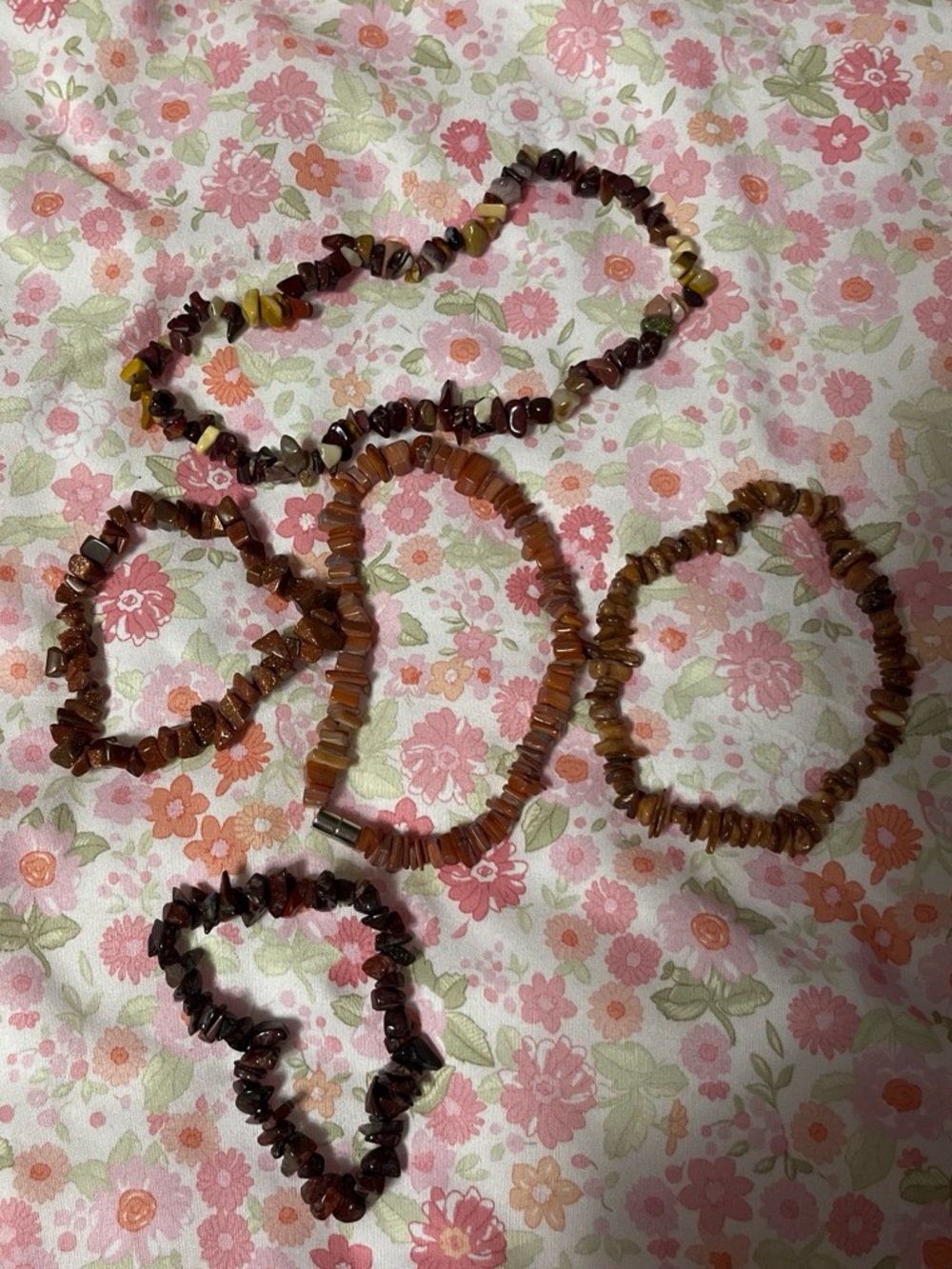 Tiger Eye Chip Bracelet Set in Brown